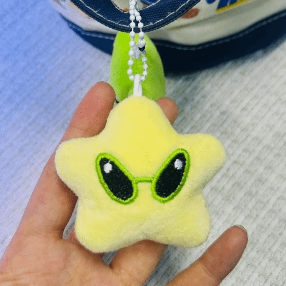 New Soft Backpack Pendant Mini Cute Star Mobile Phone Rope Kawaii Style Adorable Alien Cat Keychain Accessories Gifts