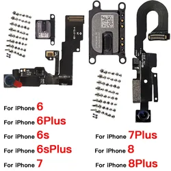 Ön kamera Flex iPhone 6 6P 6S 7 7 artı 8 artı kulak hoparlör ve tam Set iç vidalar ile onarım değiştirme