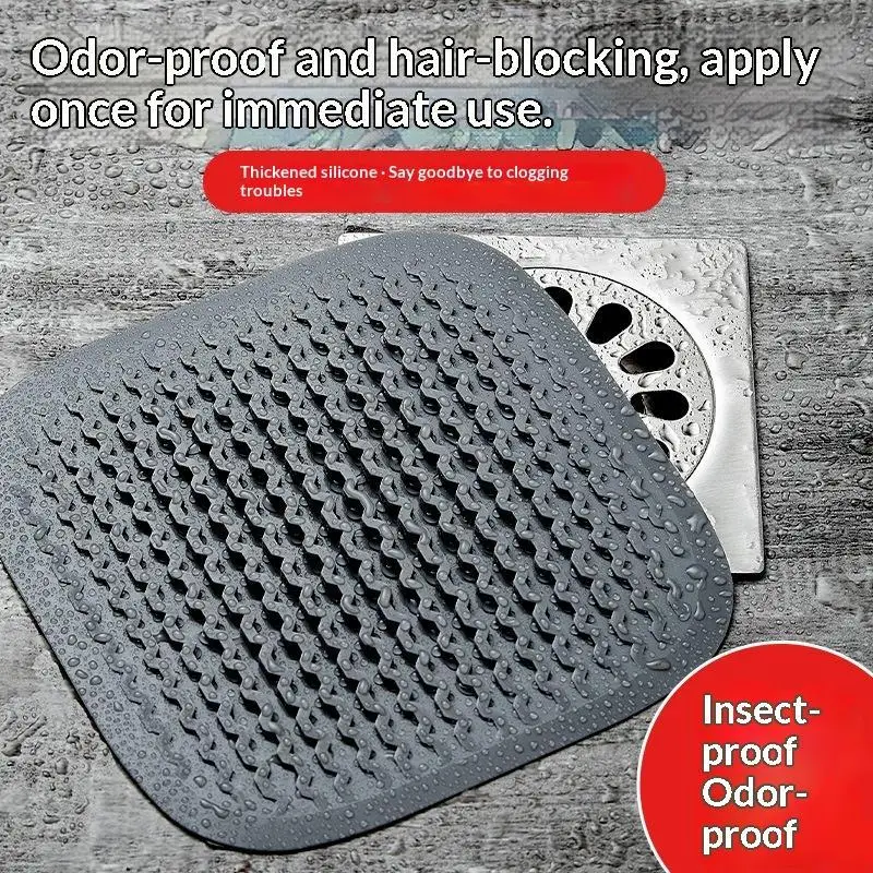Silicone Floor Drain Hair Filter Catcher Kitchen Sink Plug Filter Stopper Shower Bathtub Drain Strainer Cover Bathroom Supplies