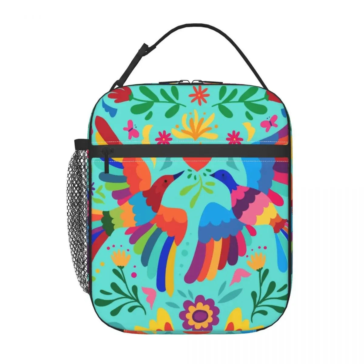 Best Art Mexican Floral Carnaval Seamless Portable Lunch Box Leakproof Mexico Thermal Cooler Food Insulated Lunch Bag Office