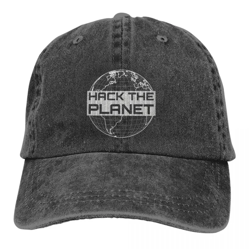 Hack The Planet Light Gray Globe Design Computer Hackers Baseball Caps Peaked Cap Sun Shade Hats Men Women