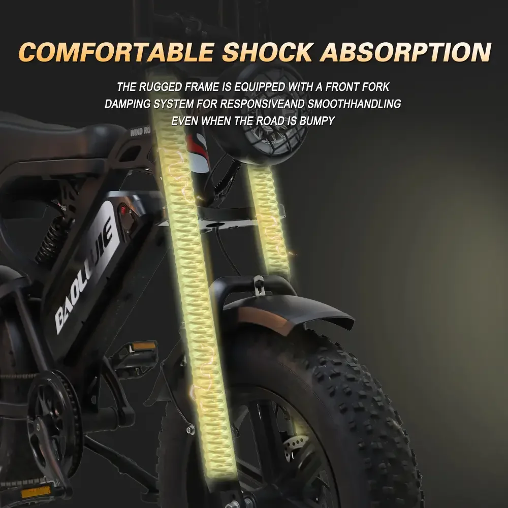 【ضمان لمدة سنة】دراجة كهربائية للبالغين BAOLUJIE F2 بقدرة 500 وات بمحرك 48 فولت 13AH 16 بوصة إطارات دراجة كهربائية دراجة جبلية #3