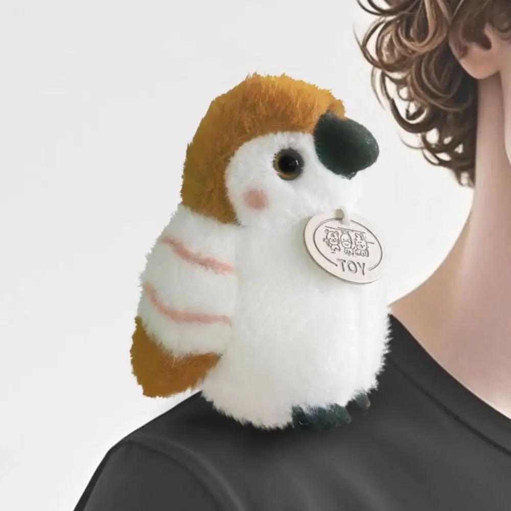 Simulazione pappagallo ciondolo peluche animale peluche uccelli magnetici braccialetto a scatto cartone animato Kawaii portachiavi animali spalla in piedi