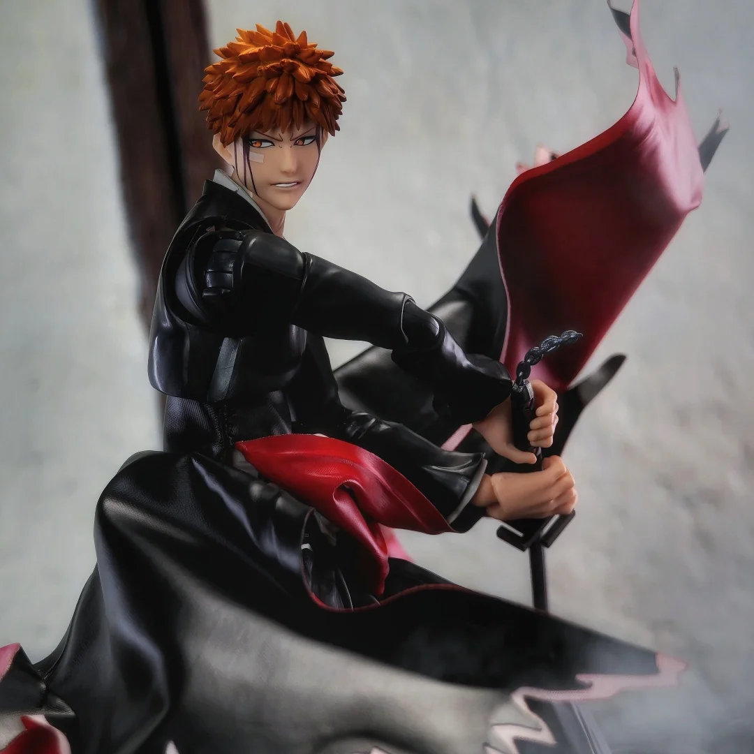 Bleach Shf Anime fait à la main Kurosaki Ichigo l'ourlet de la guerre du sang de mille ans d'une jupe construite en fil de fer convient au jouet 1/12