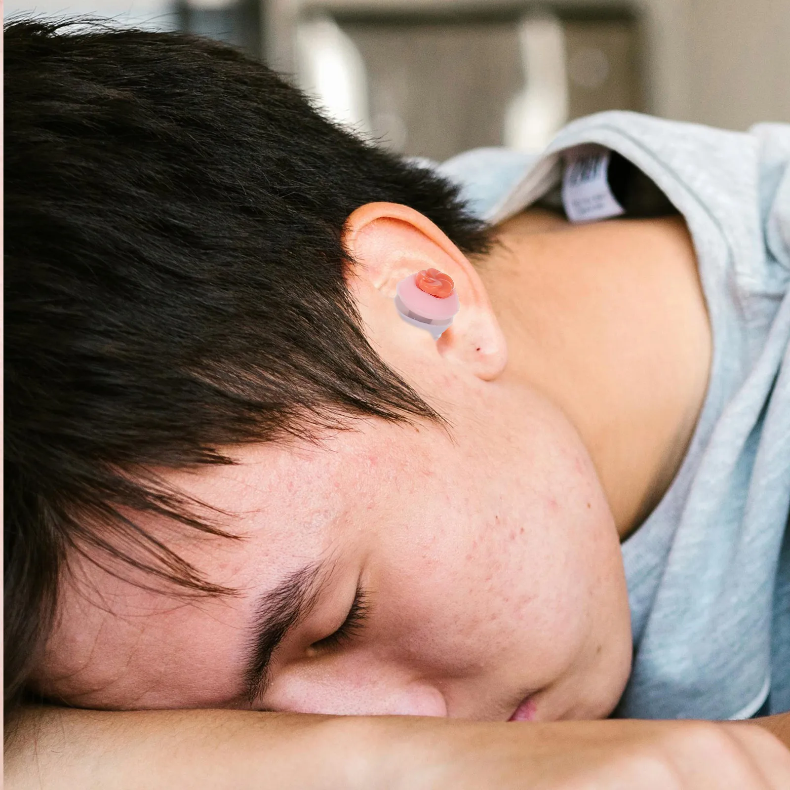 1Pairs سدادات إلغاء الضوضاء الوردي لينة رغوة مريحة تناسب دراسة العمل النوم قابلة لإعادة الاستخدام سيليكون الأذن المقابس الصوت #5