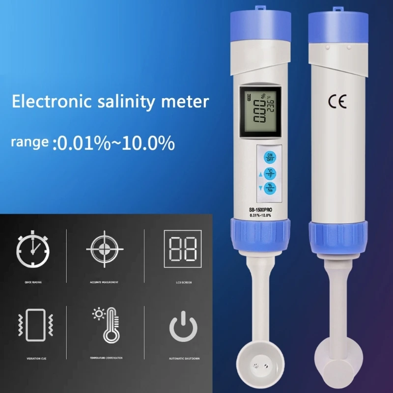 Portable Salinometer Multifunction  Meter with Temperature Display & Waterproof Designs Salinity Measurement Tool