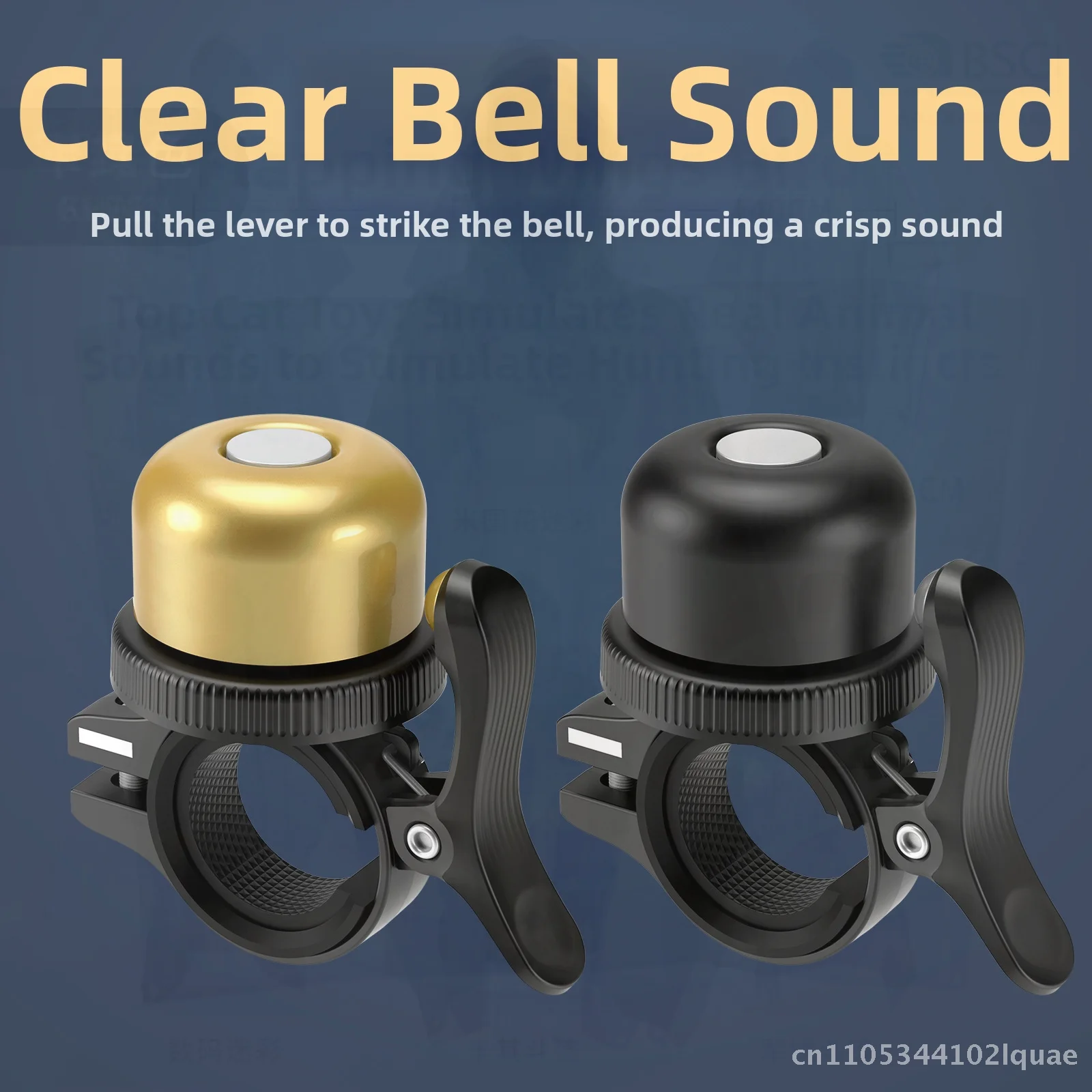 

New Bicycle AirTag Bell Anti-Loss Device Copper Bicycle Bell with Anti-Theft Locator Feature Model BT-2 Black Gold