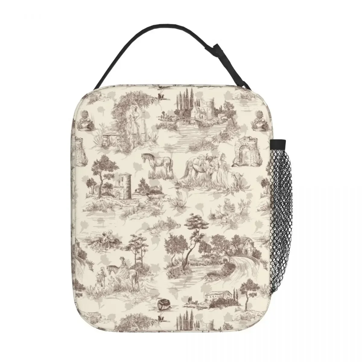 Lunch Box Toile De Jouy Print Castles Accessories Fabric Of Jouy Lunch Container Causal Cooler Thermal Bento Box For School