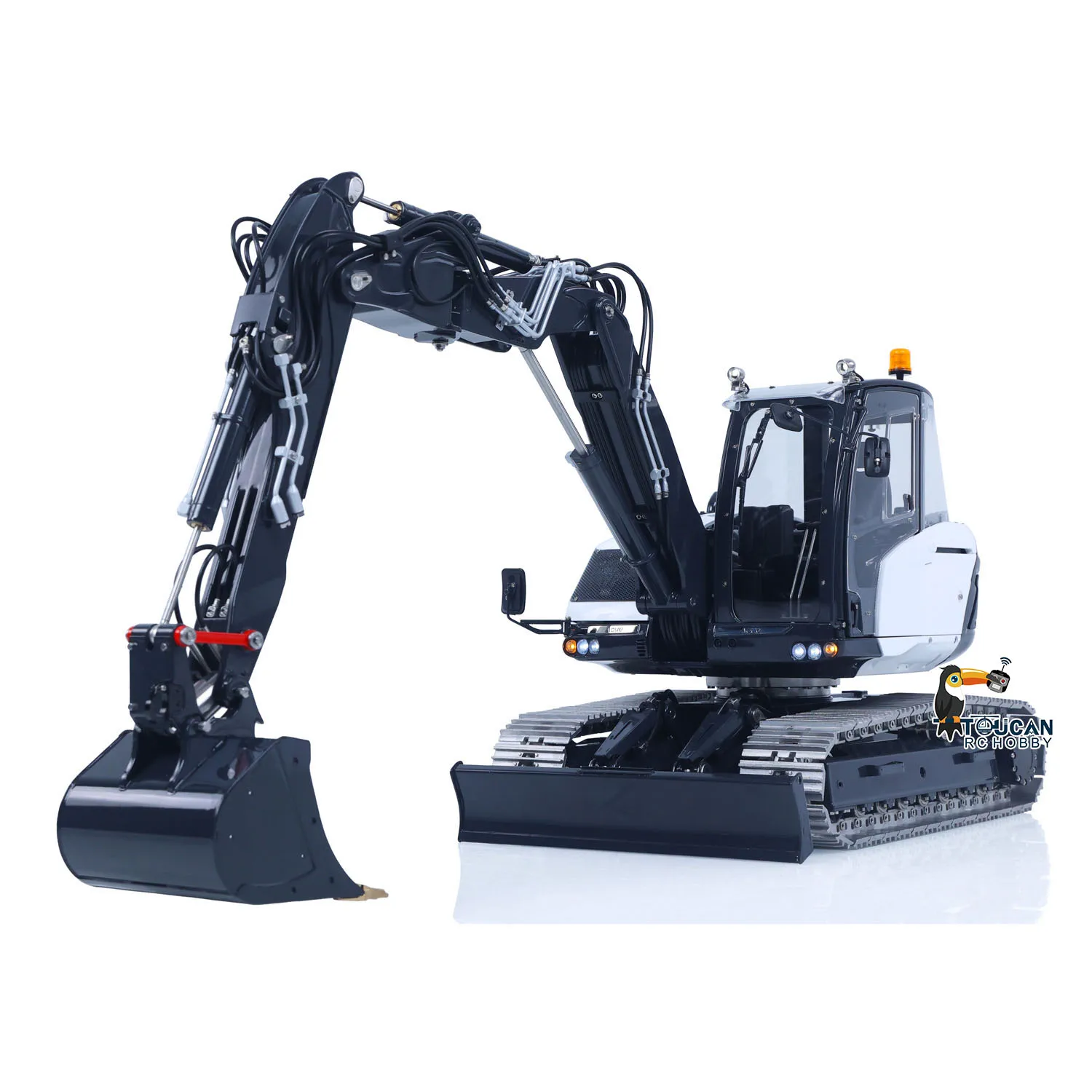 1/14 LESU MC15 RC Hydraulic Excavators Metal CNC Shell 4 Arms 9 Ways Valve Dual Pumps Light Sound System Remote Control Digger