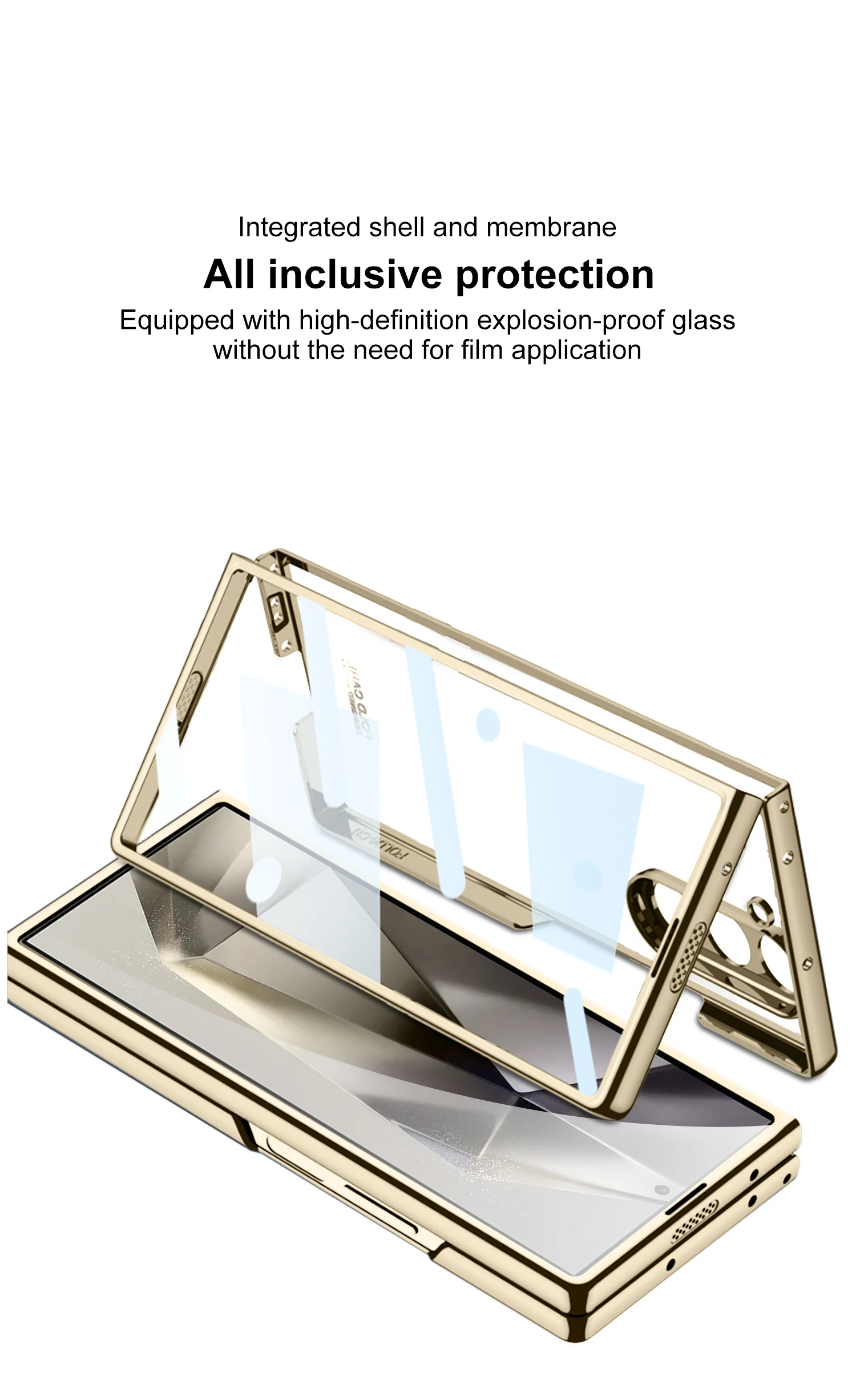 Luxus-Beschichtung Bildschirm Glas Fall Für Samsung Galaxy Z Fold 7 6 Kamera Schutzhülle Klare Kunststoff Abdeckung Für Z falten 5 4 Funda – Detail 4