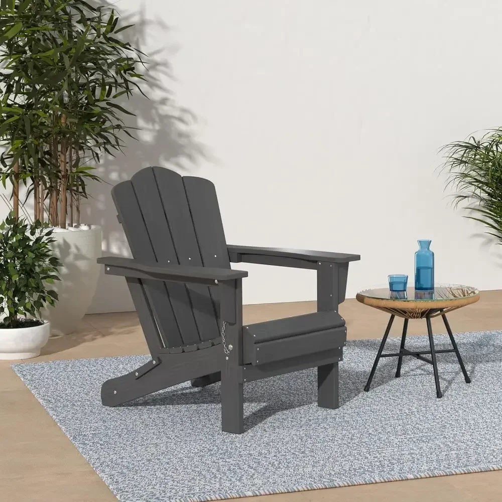 All-Weather HDPE Adirondack Chair Set of 6, Grey Recliners