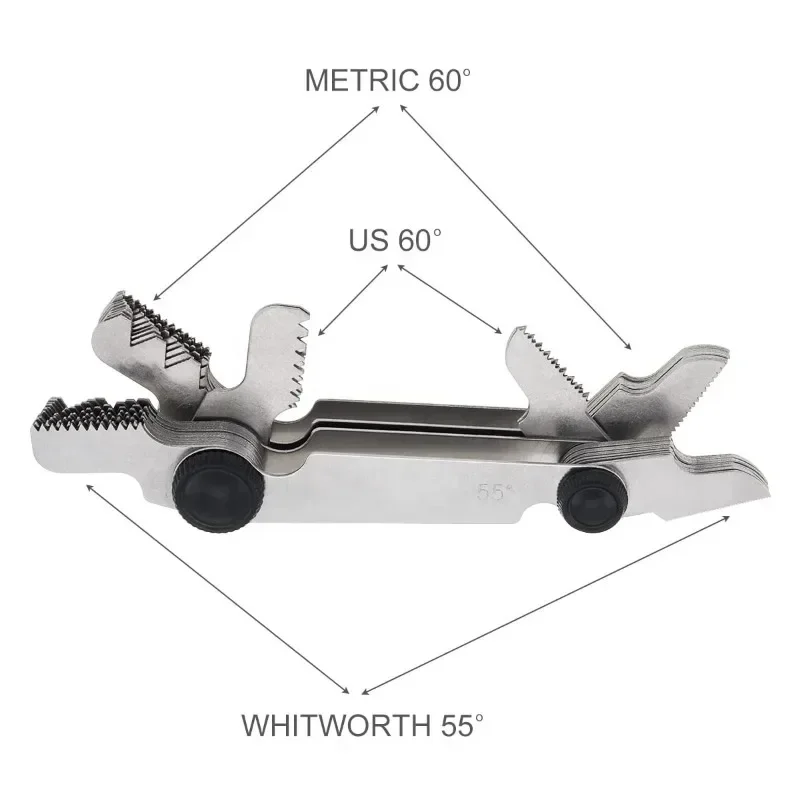 55/60 Degree Metric Inch Thread Plug Gauge Gear Tooth Screw Pitch Gauges Measuring Center Metrisch Thread Measurement Tools