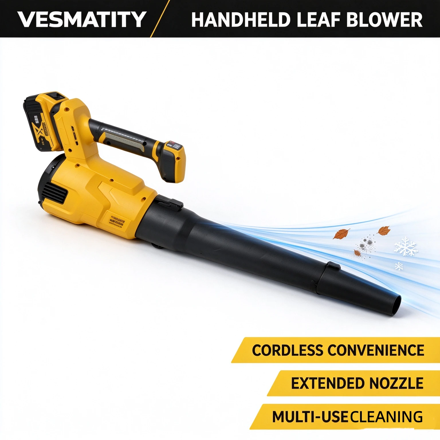 Cordless Brushless Leaf Blower 3 Speed Adjustable High Power Electric Air Duster for Yard Snow Dust Blowing Power Tool