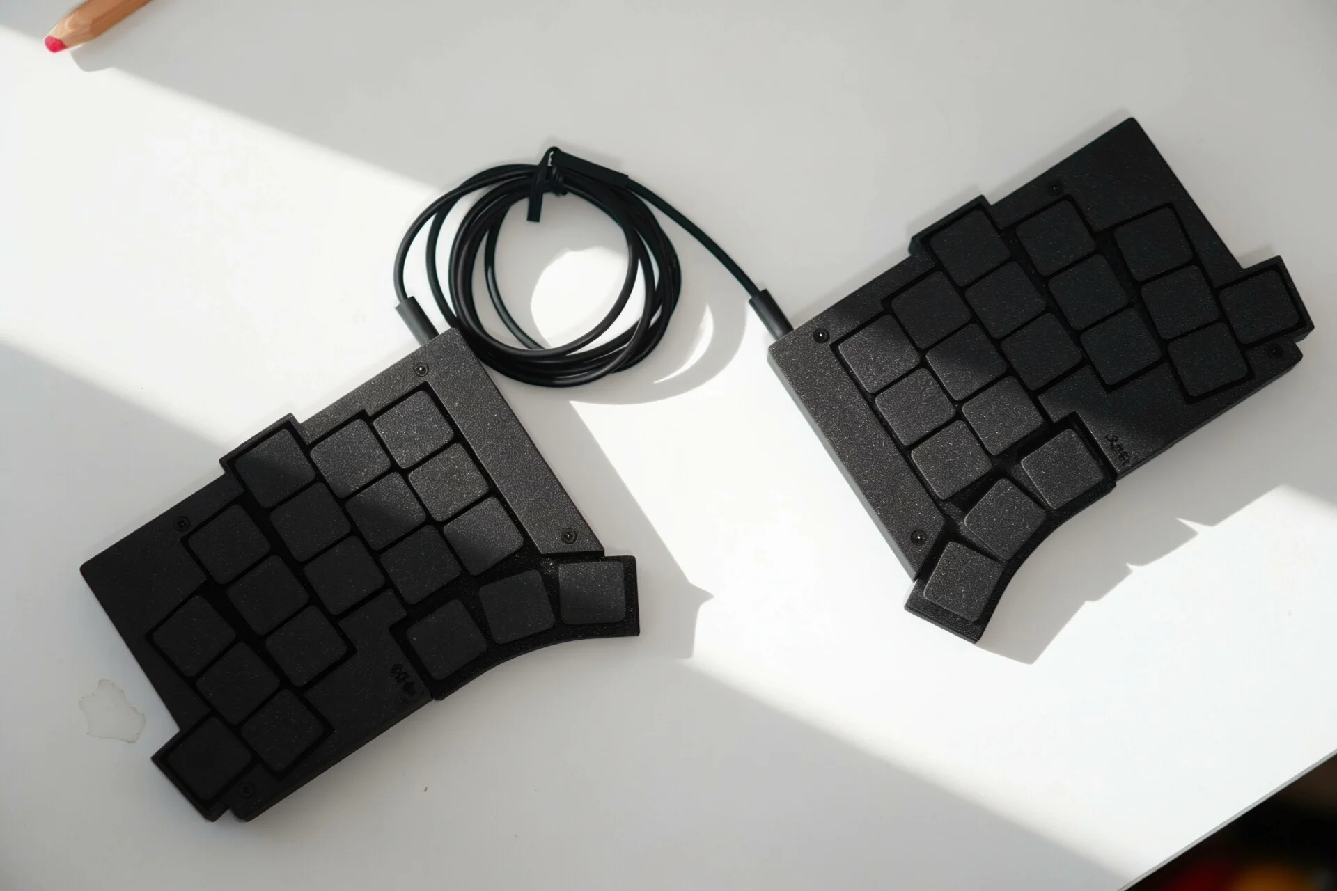 TOTEM Split Keyboard Wired Low Profile Choc V1 Switch Hotswap Mechanical Keyboard 3D Printing Keycaps Vial Gaming Accessories