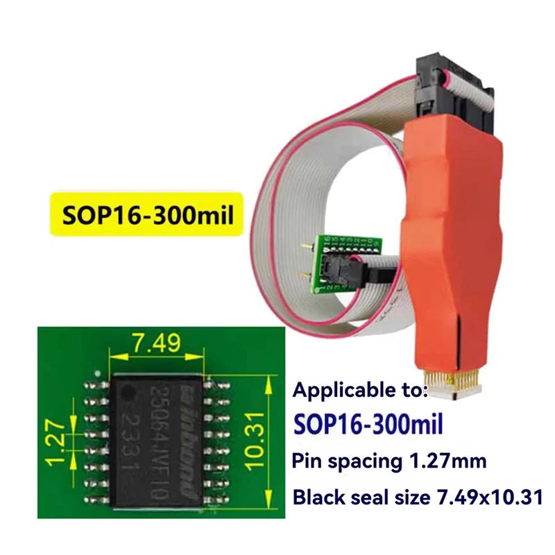 Chip Download Burn Write Chip Download Burn Cable SOP16-300Mi Probe Spring Needle Flash Eeprom Chip Burner Cable