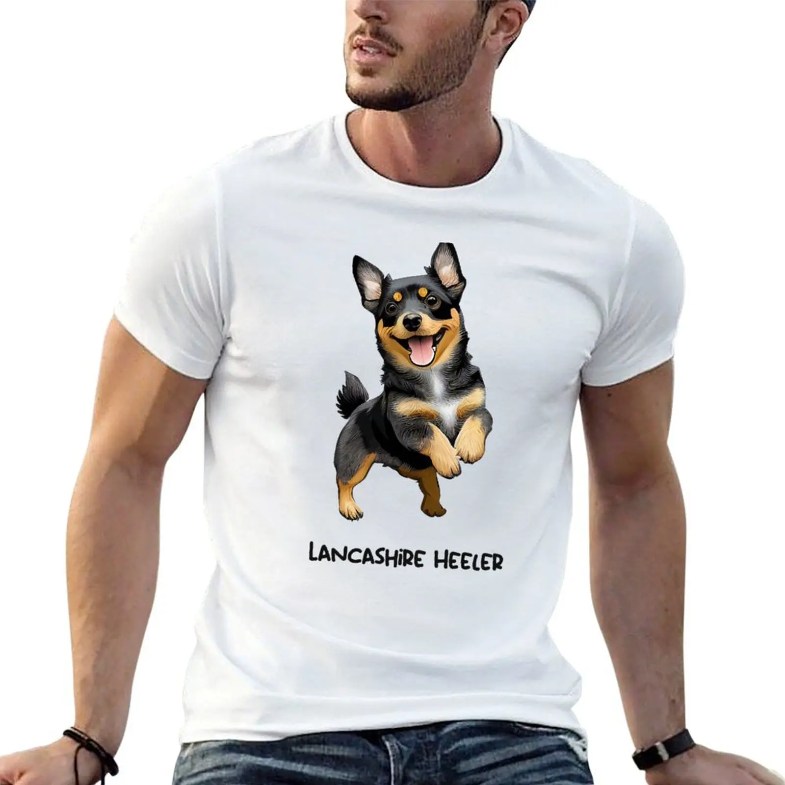 Lancashire HeelerT- T-Shirt Athletic Quick Dry T-Shirt for Men