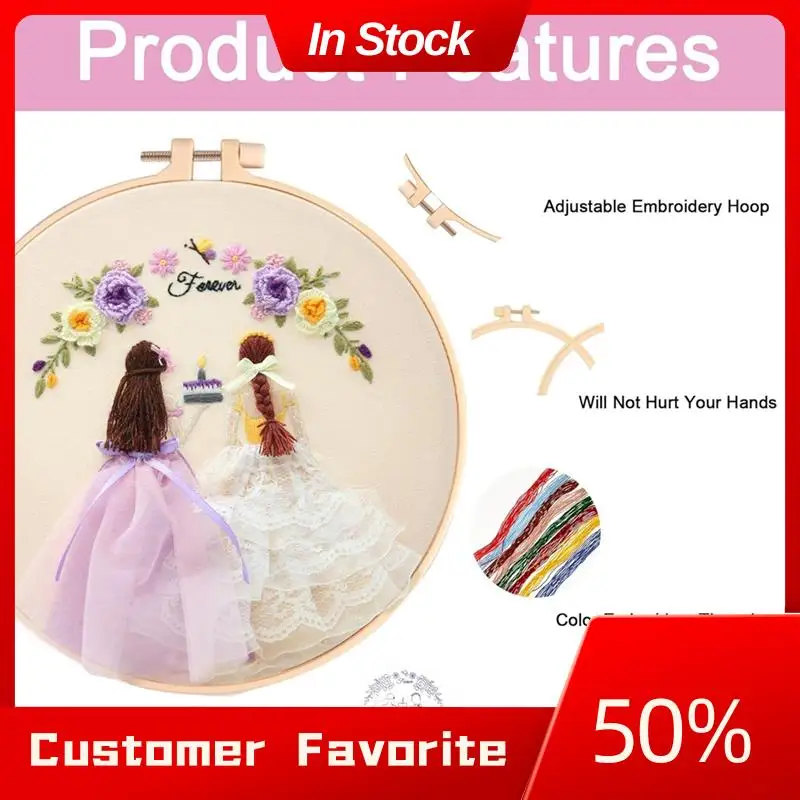 AT03 أفضل 4 عبوات من أدوات التطريز للبالغين مجموعات التطريز DIY للمبتدئين طقم تطريز يدوي مع أنماط (زفاف) سهلة Inst