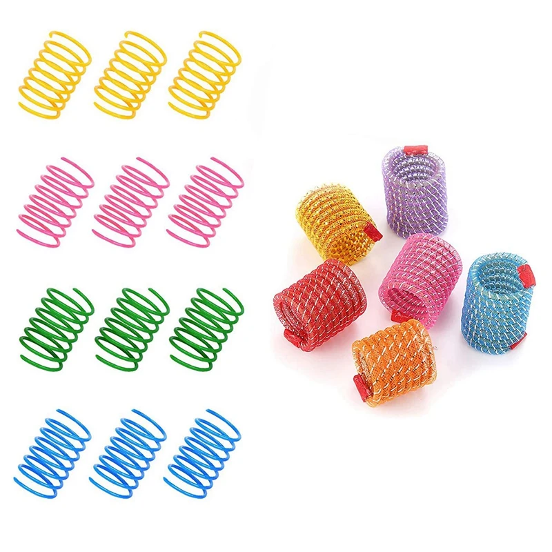 HOT SALE 18PCS Cat Spring Toys Kitten Teething Toys Colorful And Interactive Telescopic Funny Cat Jumping Toy Coil Springs Toys