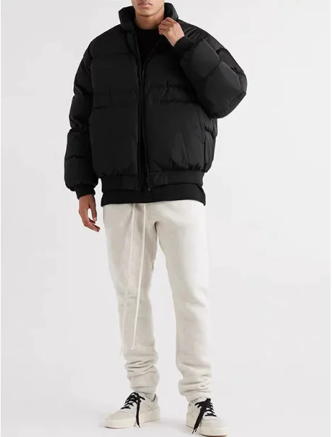 Winter men\'s high street trend down jacket High quality European size white down warm casual loose stand collar down jacket men