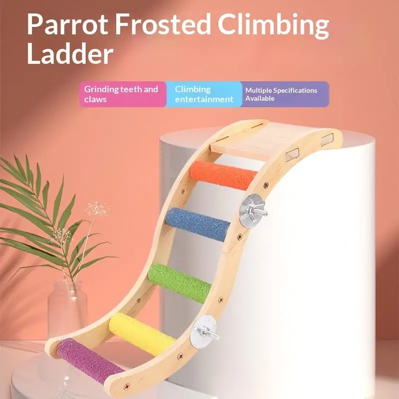 △   Échelle d'escalade pour oiseaux, perroquet, jouet interactif, accessoire pour oiseaux, poteau givré pour aiguiser les griffes et les becs