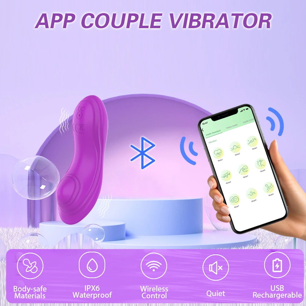 Bluetooth APP Vibrator Female Wearable Wireless Remote Control Magnetic Clitoral Stimulator Sex Toys for Adults Women Couples