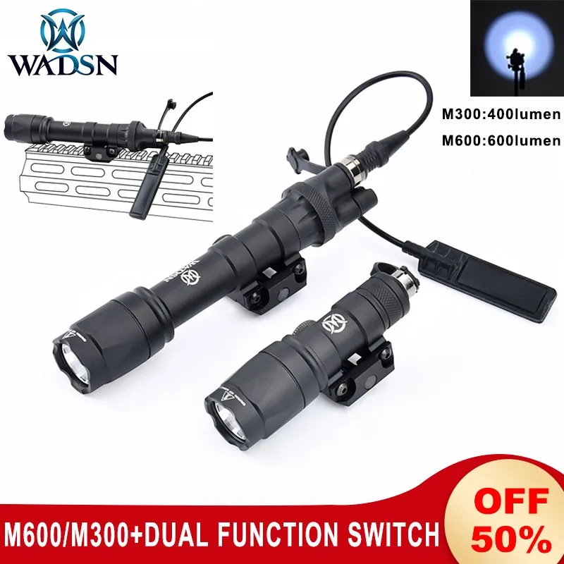 

Wadsn Tactical M600C Flashlight New Dual Function Remote Pressure Switch Contant on Airsoft SF M300 Hunting WeaponLight Lamp