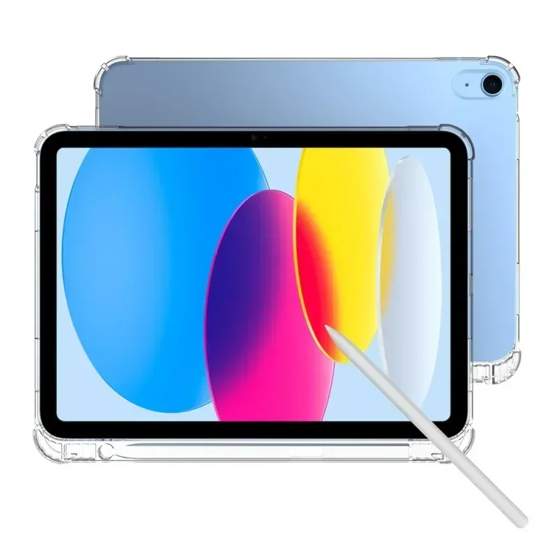 Clear Case for iPad Pro 13 11 2024 12.9 10 8 7 6 Air Mini 5 4 With Pencil Holder Cover Ipad Mini 6 Air 5 4 3 2 1 Tpu Case