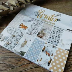 Zimowy bałwan wzorzysty papierowy Scrapbooking ręcznie robiony podkładka w tle nadruk boczny