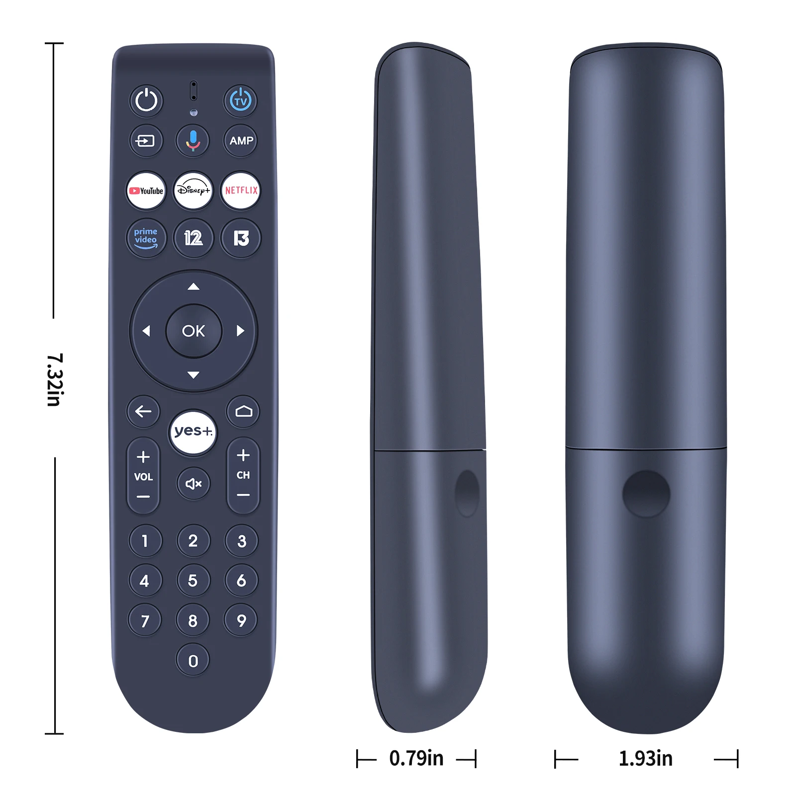 New Voice Remote Control For yes+ Android TV with YouTube Disney+ Netflix Button