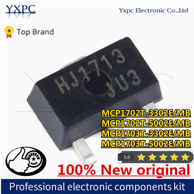 10pcs MCP1702T-3302E/MB HG MCP1702T-5002E/MB HJ MCP1703T-3302E/MB HU MCP1703T-5002E/MB HW SOT89 Chips