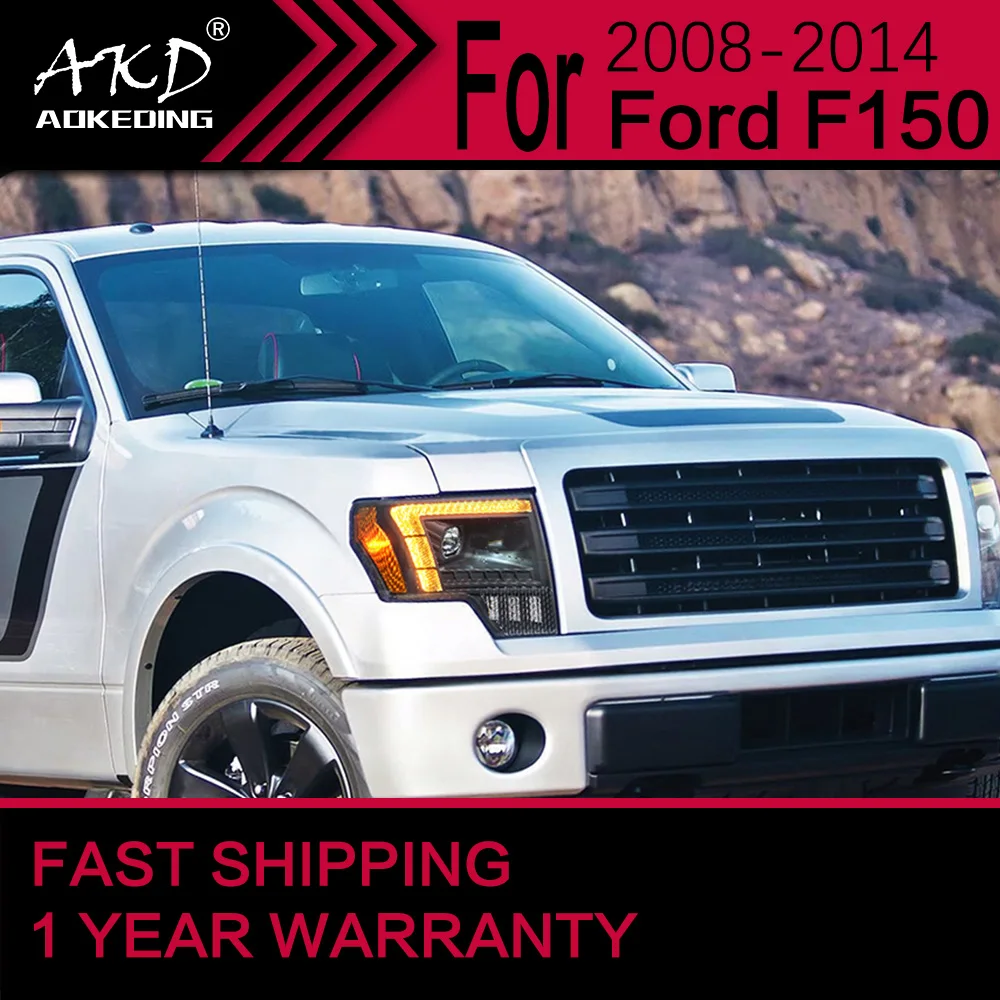 

Автомобильные фары AKD для Ford F-150 Raptor, светодиодная фара 2008-2014, фара Drl, линза проектора, автомобильные аксессуары