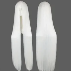 100 CM Long Straight black wigs for Women Universal Cartoon Cosplay Wig white black Central Parting Wigs Anime Basic