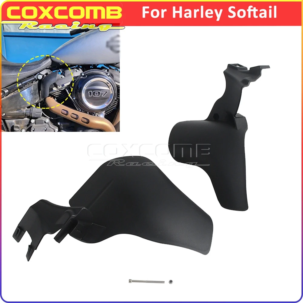 Motorcycle Engine Heat Shield Cover Mid Frame Air Deflector For Harley Softail Fat Bob Fat Boy 114 Low Rider Slim Standard 107