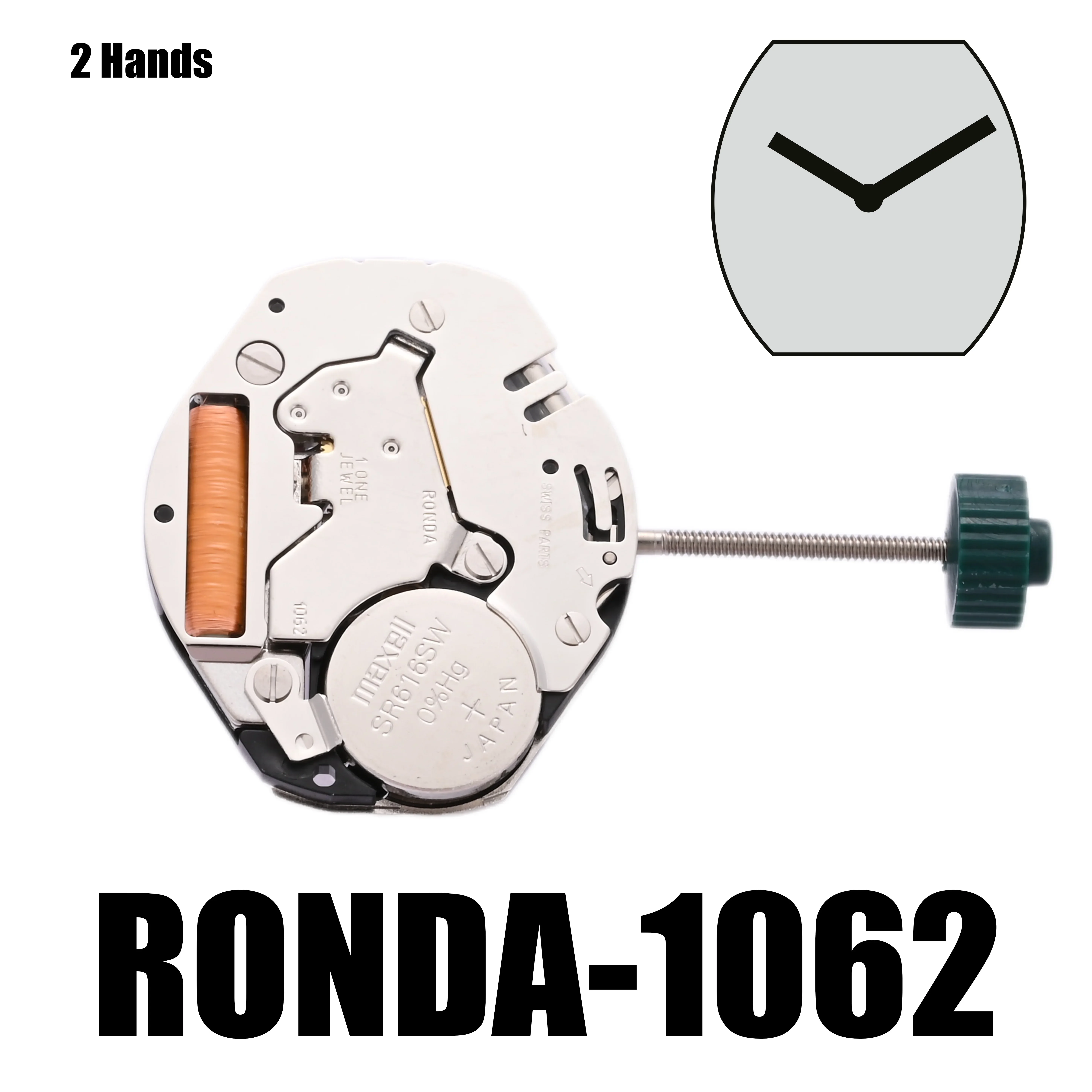 1062 Movement Ronda 1062 Movement Original 2Hands Size 6¾ x 8