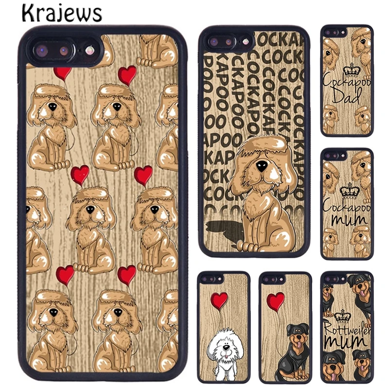 Rottweiler mum Cockapoo dog Boxer dog cartoon love heart dog Phone Case For iPhone 16 15 14 plus XR XS 11 12 13 pro max coque