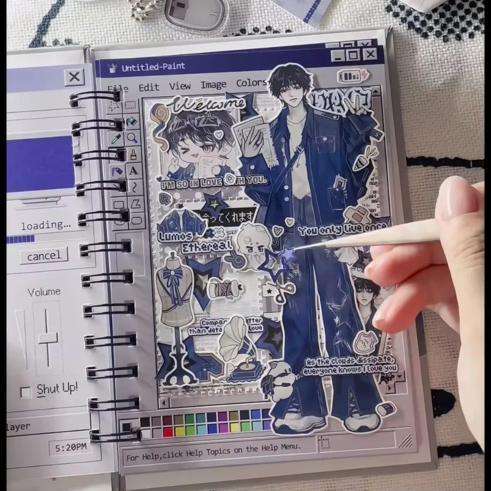 Vintage B6 Size Spiral Notebook Spiral Binding Vintage Desktop Layout Scrapbook Planner 60 Pages Computer Notebook Scrapbooking
