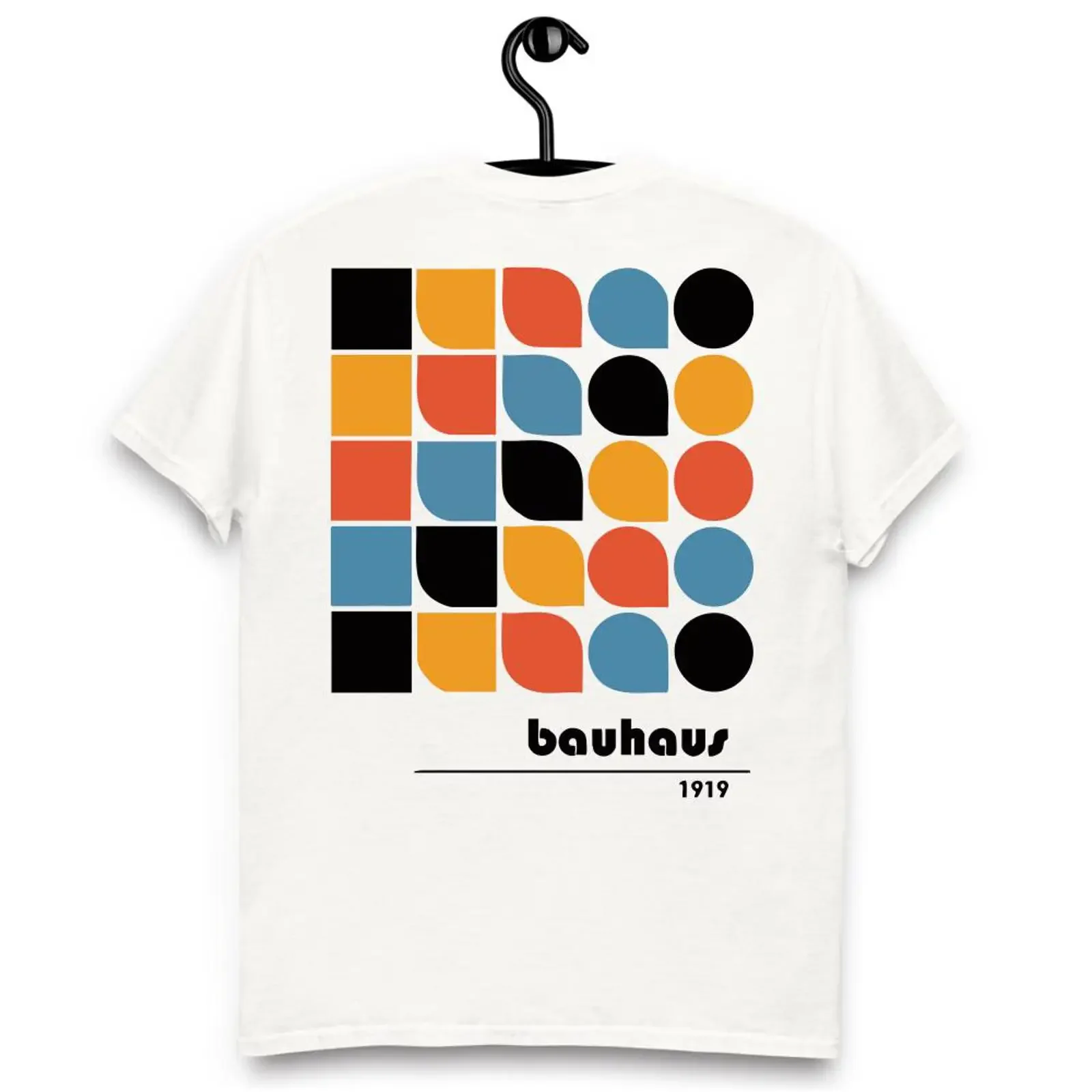 Bauhaus 1919 Geometric Art T Shirt Mid Century Modernist Minimalist Weimar Style Casual vintage Washed streetwear Slightly