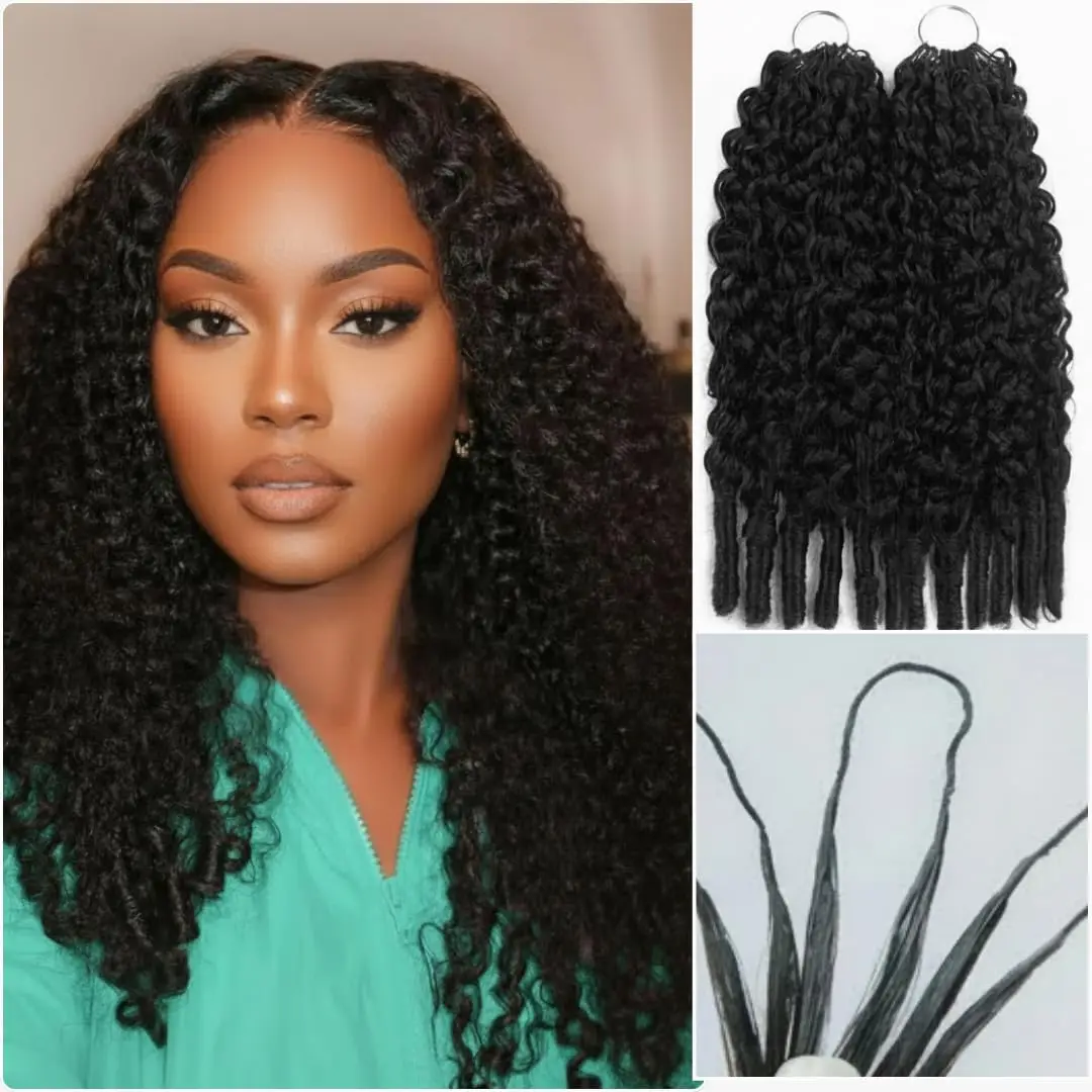 

Бирманские кудрявые волосы для плетения крючком, предварительно разделенные, с петлями, невидимые, многоразовые, влажные и волнистые, из натуральных волос Реми, для наращивания.