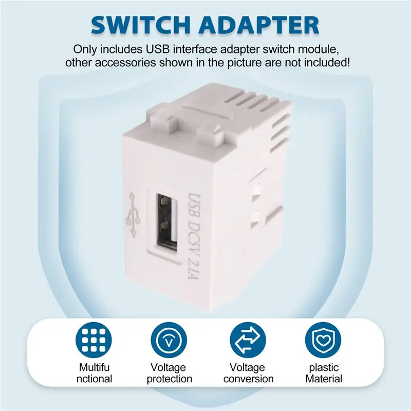 Daily Sale Mobile Phone Charging Panel USB Power Module 2.1A USB Charging Power Socket Switching Adapter 1 PCS