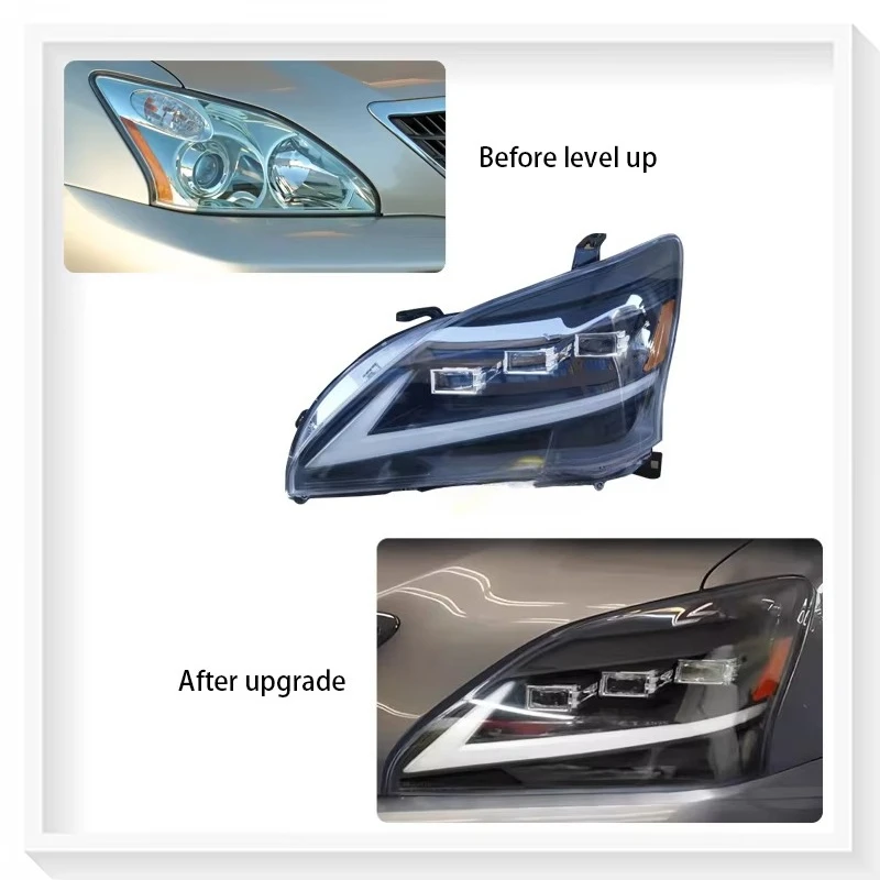 

Для Lexus 2003-2008 RX300 RX350: Обновленные матричные трехглазые фары нового стиля с LED-динамическим поворотником и дневными ходовыми огнями, Plug and Play