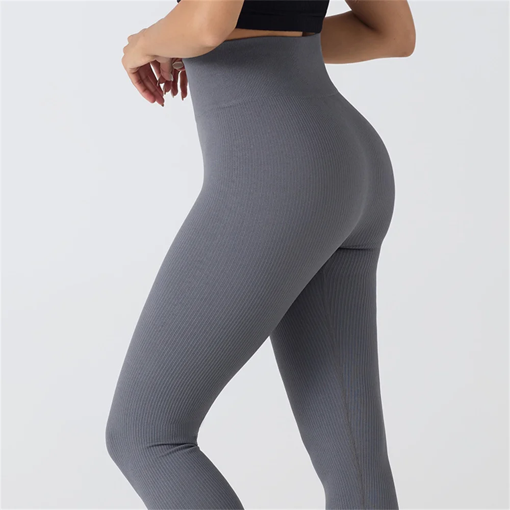 Seamless Thread Yoga Calças para Mulheres, Peach Butt Calças Esportivas, Sem Traje, Linha Sports Wear