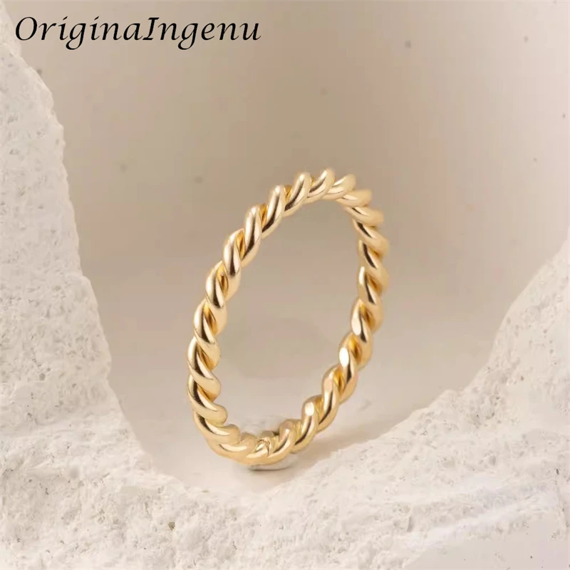 

14K Gold Filled Twist Ring Personalized Handmade Band Ring Minimalism Jewelry Tarnish Resistant Jewelry Custom Women Ring