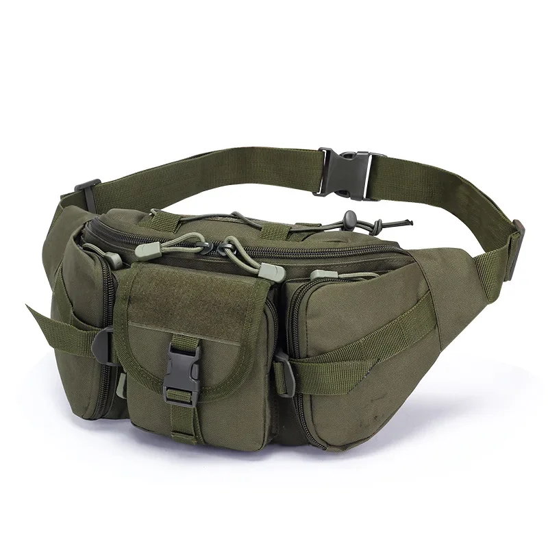 Men Tactical Waist Bag Nylon Fanny Pack Travel Hip Belt Bum Sports Bag Outdoor Cycling Travel Waistpack Pouch Belt Bag Camping