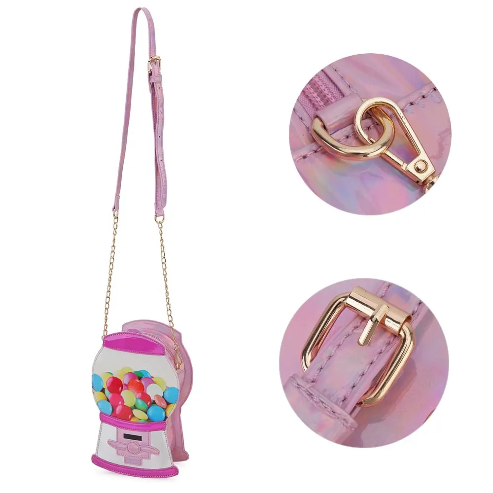 Kawaii Gumball Machine Shaped Purses and Handbags for Women Novelty Crossbody Bag Cute Cartoon Girls\' Chain Shoulder Bag Clutch