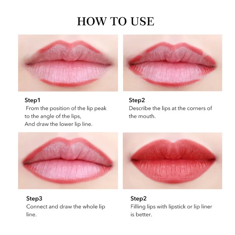 Lipliner Pak Mat Waterdicht Niet Smudge Nude Lippenstift Pen Make-Up Haak Sexy Rode Lip Stick Langdurige Lip Liner Potlood