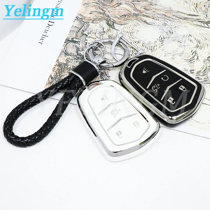 TPU Auto-Smartkey-Schutzhülle für Cadillac ATS CT6 CTS DTS XT5 Escalade ESV SRX STS XTS ELR 2014 - 2018 Schlüsselanhänger-Tasche