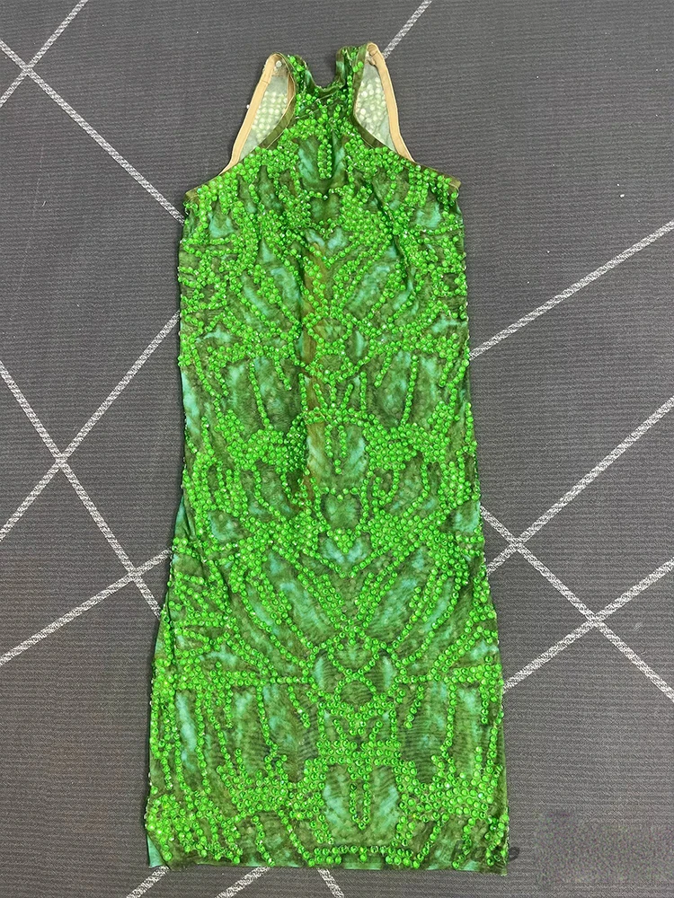 고품질 핫스탬핑 섹시 시스루 메쉬 탄성 드레스 2025 신상 맞춤 여성 의류