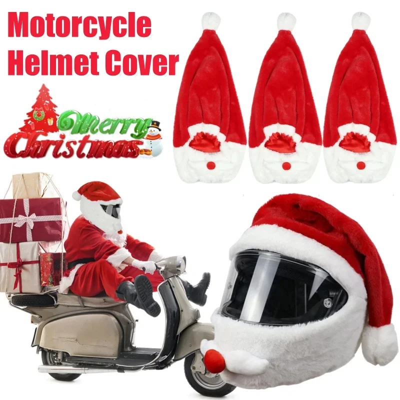 

Забавный чехол для мотоциклетного шлема Санта-Клауса, уличное рождественское снаряжение для верховой езды, байкерские аксессуары, праздничное украшение, подарок для вечеринки