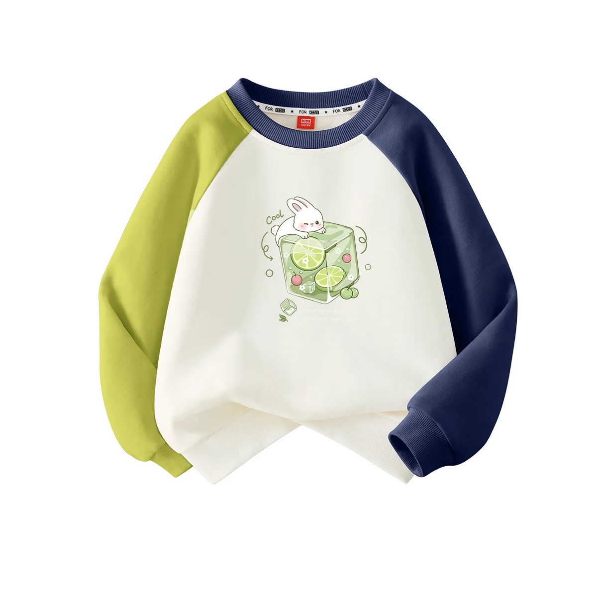 

Ice Cube Bunny Pattern Spring and Autumn AB Shoulder Sleeves Children's Sweater Girls Boys Autumn Top