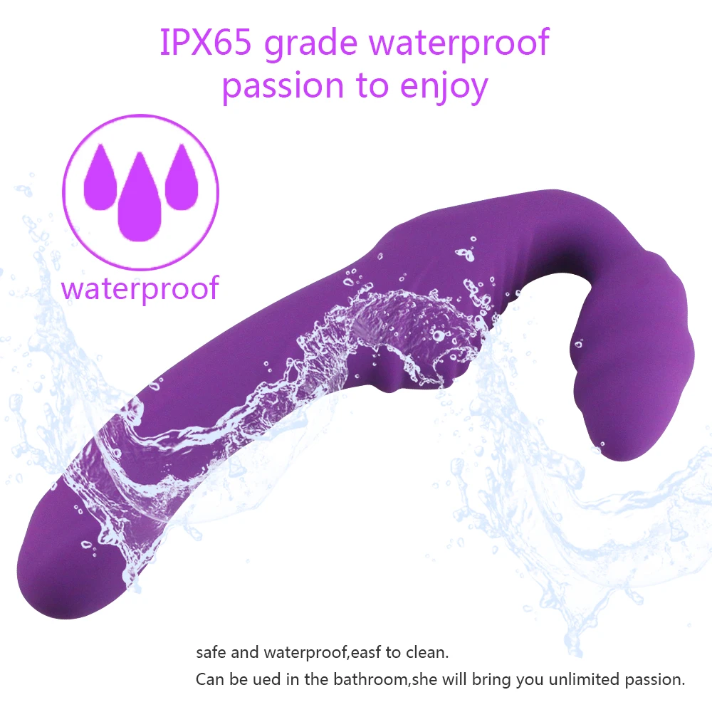 Dual motor Strapless Strap on Realistic Dildo Vibrator Massager Lesbian Both Head G-Spot Stimulate Clitoris Sex Toy for Couples